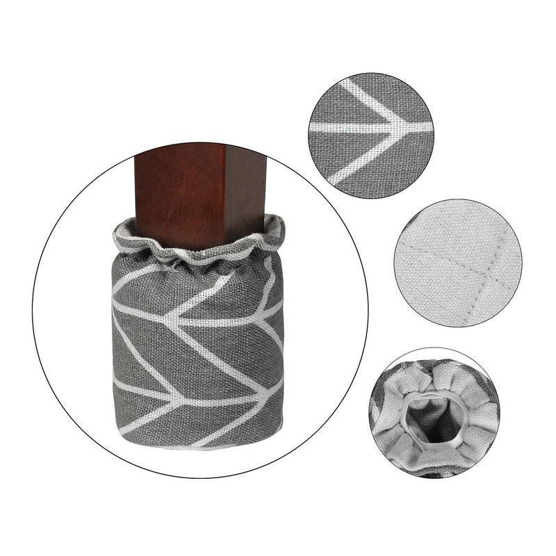 WarmHut Chair Leg Floor Protectors, 16pcs Table Furniture Leg Feet Tips Cloth Leg Caps, Wood Floor Protectors, Home Decoration (Linen Grey) - Image 5